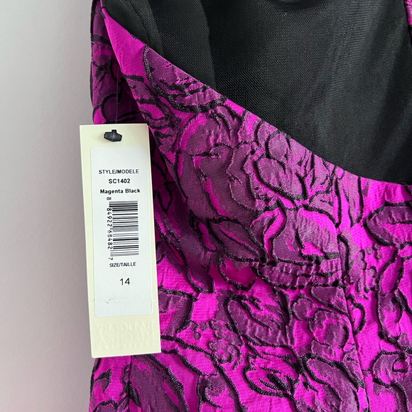 Badgley Mischka Magenta and Black Cocktail Dress - New with tags - Picture 9 of 11